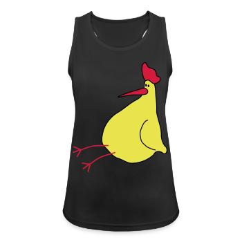 Ein Huhn - Frauen Tank Top atmungsaktiv - Schwarz - Vorne - Zoe (177cm)