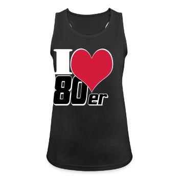 80s Party Retro Fun Shirt, chemise à thème des années 80 (25) - Débardeur respirant Femme - noir - Devant - Zoe (177cm)