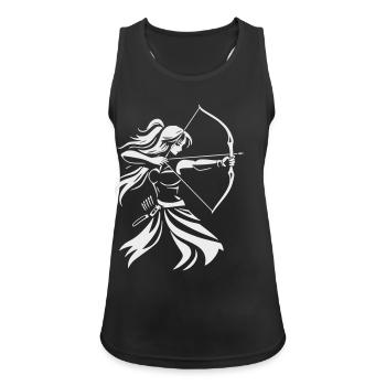 Silhouette d’archer avec arc - Débardeur respirant Femme - noir - Devant - Zoe (177cm)