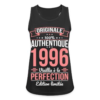 1996 – Perfekt gereift – Limitierte Auflage - Frauen Tank Top atmungsaktiv - Schwarz - Vorne - Zoe (177cm)