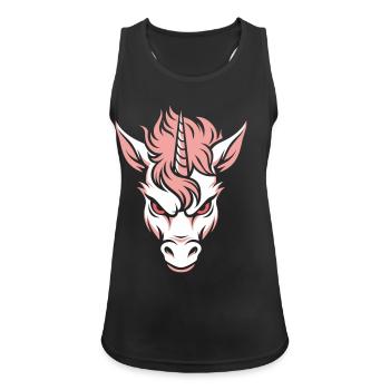Dark Unicorn – Evil Unicorn Head Pink - Women's Breathable Tank Top - black - Front - Zoe (177cm)