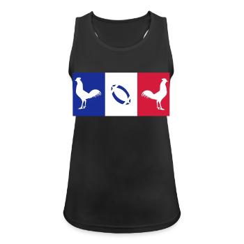 supporters de la France - Débardeur respirant Femme - noir - Devant - Zoe (177cm)
