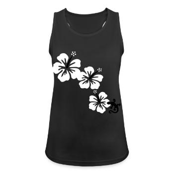 HIBISCUS with GECKO - Women's Breathable Tank Top - black - Front - Zoe (177cm)