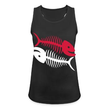 Sourire Fish Bones - Débardeur respirant Femme - noir - Devant - Zoe (177cm)