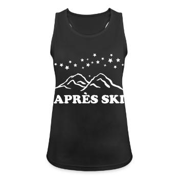 Apres Ski Mountains night stars skiing - Women's Breathable Tank Top - black - Front - Zoe (177cm)