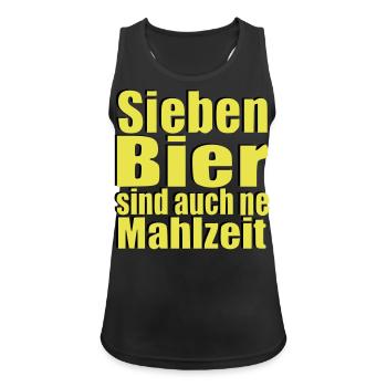 Sieben Bier sind auch ne Mahlzeit Mann Statement - Frauen Tank Top atmungsaktiv - Schwarz - Vorne - Zoe (177cm)