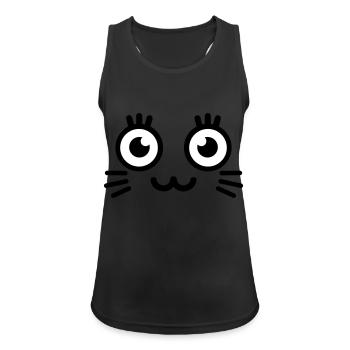 cute kitty face - Women's Breathable Tank Top - black - Front - Zoe (177cm)