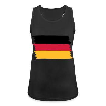 Deutschland - Frauen Tank Top atmungsaktiv - Schwarz - Vorne - Zoe (177cm)