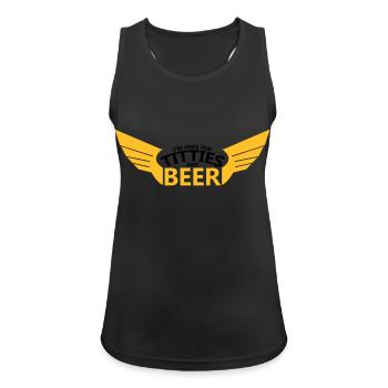 text sexy hot cute sex design logo I'm here for ti - Women's Breathable Tank Top - black - Front - Zoe (177cm)