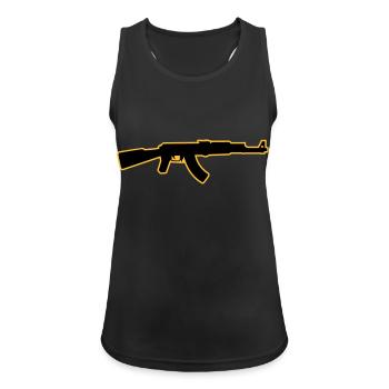 Kalashnikov AK 74 / 47 - Débardeur respirant Femme - noir - Devant - Zoe (177cm)