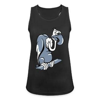 geier witzig - Frauen Tank Top atmungsaktiv - Schwarz - Vorne - Zoe (177cm)