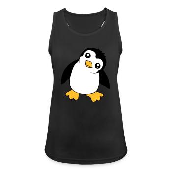 Pingouin Bébé Mignon Petit Drôle Enfant Oiseau Amour - Débardeur respirant Femme - noir - Devant - Zoe (177cm)