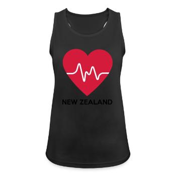 Coeur en Nouvelle-Zélande - Débardeur respirant Femme - noir - Devant - Zoe (177cm)