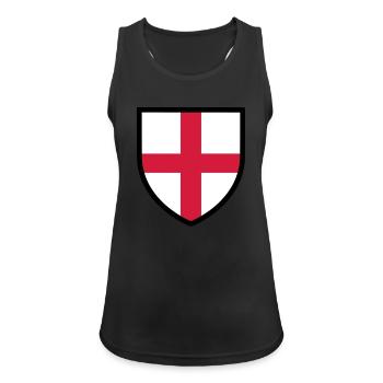 English coat of arms - blason Angleterre - England - Débardeur respirant Femme - noir - Devant - Zoe (177cm)