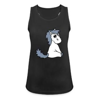 fohlen süßes niedliches sitzendes comic cartoon po - Frauen Tank Top atmungsaktiv - Schwarz - Vorne - Zoe (177cm)