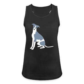 Whippet - Frauen Tank Top atmungsaktiv - Schwarz - Vorne - Zoe (177cm)