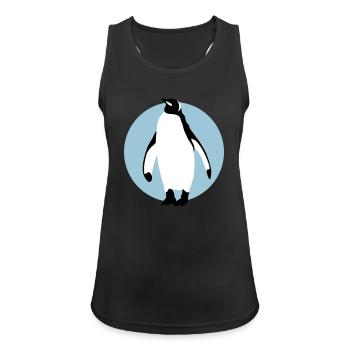 pinguin_032013_b_3c - Frauen Tank Top atmungsaktiv - Schwarz - Vorne - Zoe (177cm)