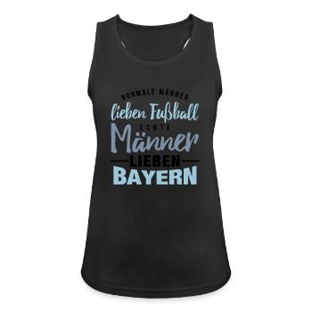 Echt Männer lieben Bayern - Frauen Tank Top atmungsaktiv - Schwarz - Vorne - Zoe (177cm)