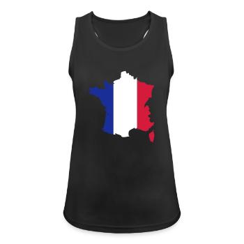 frankreich_landflagge - Frauen Tank Top atmungsaktiv - Schwarz - Vorne - Zoe (177cm)