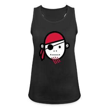 Pirate - Débardeur respirant Femme - noir - Devant - Zoe (177cm)