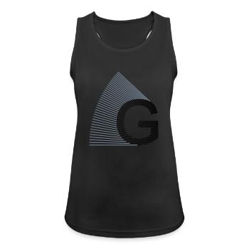 strahlen_typo_G - Frauen Tank Top atmungsaktiv - Schwarz - Vorne - Zoe (177cm)