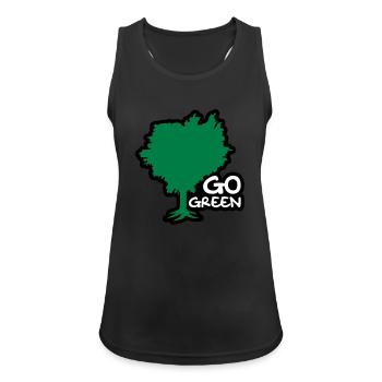 Go Green - Frauen Tank Top atmungsaktiv - Schwarz - Vorne - Zoe (177cm)