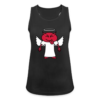 Cheeky Devil Angel - Women's Breathable Tank Top - black - Front - Zoe (177cm)
