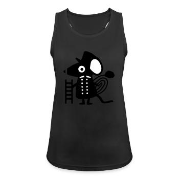 Maus als Schornsteinfeger - Frauen Tank Top atmungsaktiv - Schwarz - Vorne - Zoe (177cm)