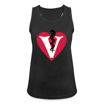 V Veterinär Herz Heart Natter Dr - Vet - Frauen Tank Top atmungsaktiv - Schwarz - Vorne - Zoe (177cm)