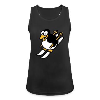 pinguin_ski_022011_i_3c - Frauen Tank Top atmungsaktiv - Schwarz - Vorne - Zoe (177cm)