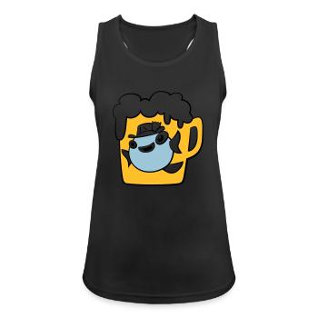 Fisch - Frauen Tank Top atmungsaktiv - Schwarz - Vorne - Zoe (177cm)