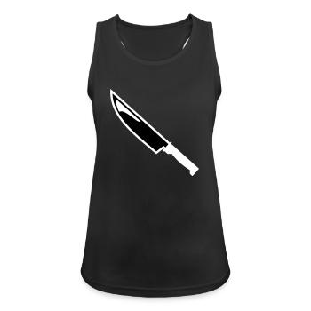 Messer - Frauen Tank Top atmungsaktiv - Schwarz - Vorne - Zoe (177cm)