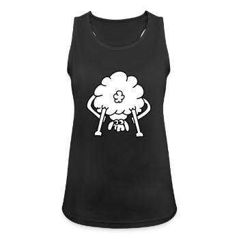 schaf von hinten - Frauen Tank Top atmungsaktiv - Schwarz - Vorne - Zoe (177cm)