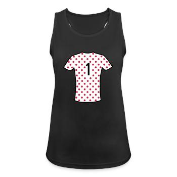 Rot gepunktetes Trikot - Frauen Tank Top atmungsaktiv - Schwarz - Vorne - Zoe (177cm)