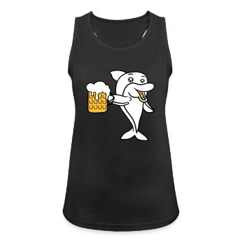 anstoßen bier feiern saufen trinken al - Frauen Tank Top atmungsaktiv - Schwarz - Vorne - Zoe (177cm)