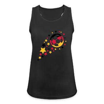 fußball design - Frauen Tank Top atmungsaktiv - Schwarz - Vorne - Zoe (177cm)