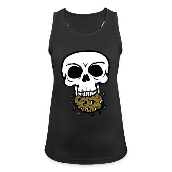 schaedel tot tod sterben kopf knochen skelett tote - Frauen Tank Top atmungsaktiv - Schwarz - Vorne - Zoe (177cm)