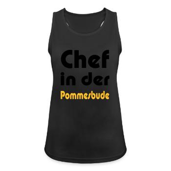 Chef in der Pommesbude - Frauen Tank Top atmungsaktiv - Schwarz - Vorne - Zoe (177cm)