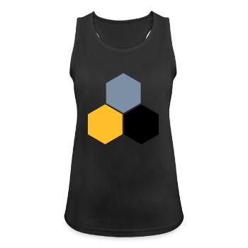 Wabe 5 - Frauen Tank Top atmungsaktiv - Schwarz - Vorne - Zoe (177cm)
