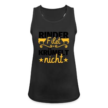 Rinderfilet krümelt nicht Fleisch Grillen Geschenk - Frauen Tank Top atmungsaktiv - Schwarz - Vorne - Zoe (177cm)
