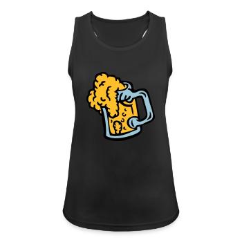 Alkohol, Bier, Bierglas Blende 409 - Frauen Tank Top atmungsaktiv - Schwarz - Vorne - Zoe (177cm)