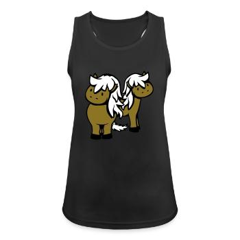 2 Horses Man Woman Lovers Friends Love Team - Women's Breathable Tank Top - black - Front - Zoe (177cm)