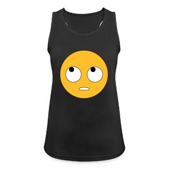 Emoji dein Ernst - Der Augenroller - Frauen Tank Top atmungsaktiv - Schwarz - Vorne - Zoe (177cm)