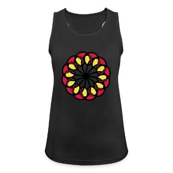 mandala - Débardeur respirant Femme - noir - Devant - Zoe (177cm)