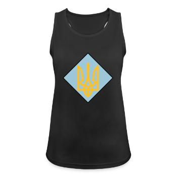 Ukraine - Frauen Tank Top atmungsaktiv - Schwarz - Vorne - Zoe (177cm)
