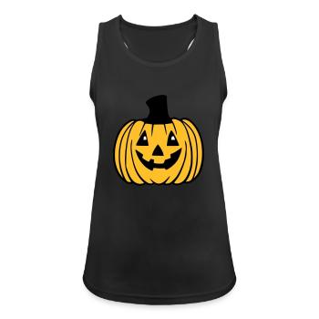 Halloween Spooky Pumpkin Lantern Vector - Débardeur respirant Femme - noir - Devant - Zoe (177cm)