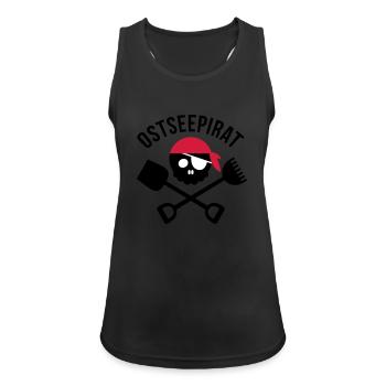 pirat ostsee - Frauen Tank Top atmungsaktiv - Schwarz - Vorne - Zoe (177cm)