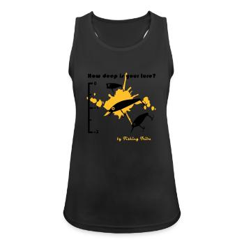 T-shirt How deep is your lure - Débardeur respirant Femme - noir - Devant - Zoe (177cm)