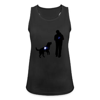 Hund wartet auf Bestätigung - Frauen Tank Top atmungsaktiv - Schwarz - Vorne - Zoe (177cm)