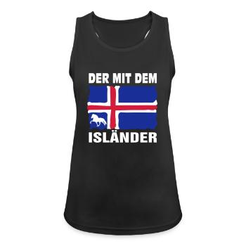 Der mit dem Isländer - Frauen Tank Top atmungsaktiv - Schwarz - Vorne - Zoe (177cm)
